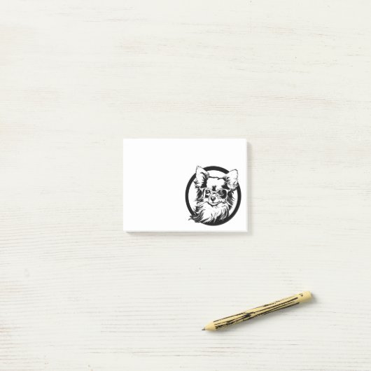 Long Hazard Chihuahua Post-it® Notes (Op bureau)
