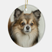 Long Hazard Chihuahua Puppy Dog Keramisch Ornament (Links)