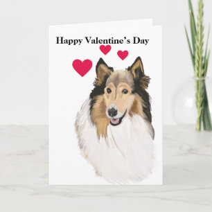 Long Hazard Collie Dog Portrait Feestdagen Kaart
