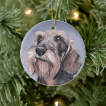 Long Hazard Dachshund Dog Art Ornament