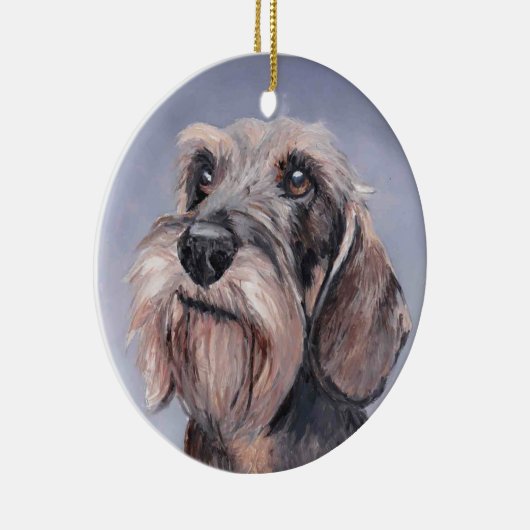 Long Hazard Dachshund Dog Art Ornament (Rechts)
