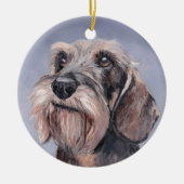 Long Hazard Dachshund Dog Art Ornament (Voorkant)
