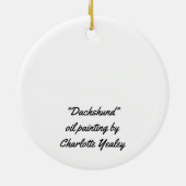 Long Hazard Dachshund Dog Art Ornament (Achterkant)