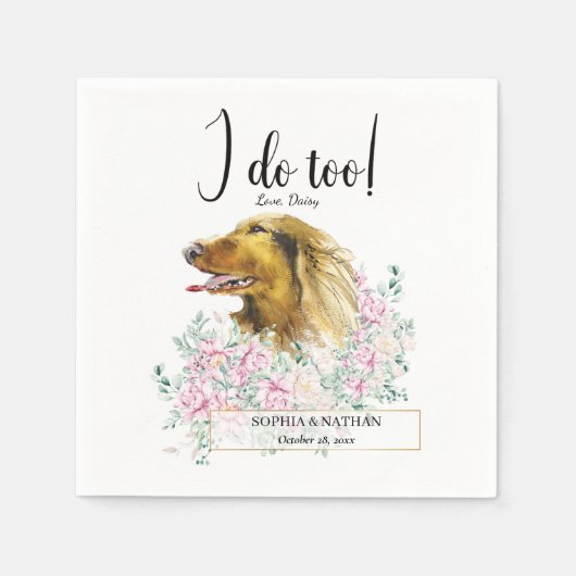Long Hazard Dachshund Dog Wedding Cocktail Napkins Servet (Voorkant)