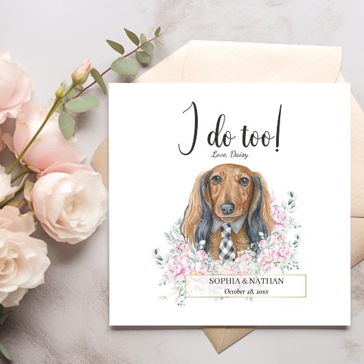 Long Hazard Dachshund Dog Wedding Cocktail Napkins Servet