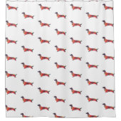 Long Hazard Dachshund Geo Silhouette Multi Douchegordijn (Voorkant)