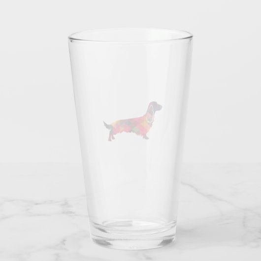 Long Hazard Dachshund Geo Silhouette Multi Glas (Achterkant)