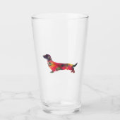 Long Hazard Dachshund Geo Silhouette Multi Glas (Voorkant)