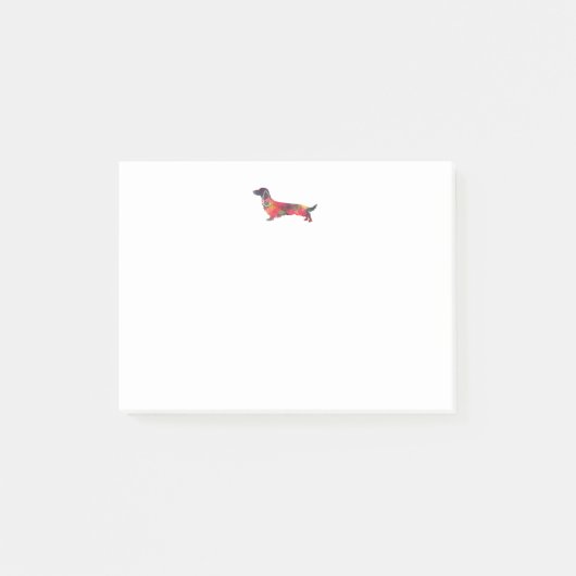 Long Hazard Dachshund Geo Silhouette Multi Post-it® Notes (Voorkant)