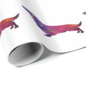 Long Hazard Dachshund Geo Silhouette Paars Cadeaupapier (Rol Hoek)