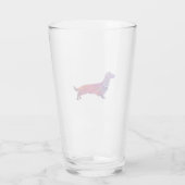 Long Hazard Dachshund Geo Silhouette Paars Glas (Achterkant)