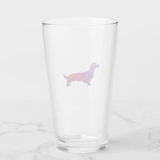 Long Hazard Dachshund Geo Silhouette Paars Glas (Achterkant)