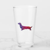 Long Hazard Dachshund Geo Silhouette Paars Glas (Voorkant)
