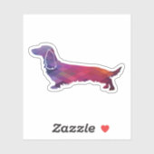 Long Hazard Dachshund Geo Silhouette Paars Sticker (Vel)