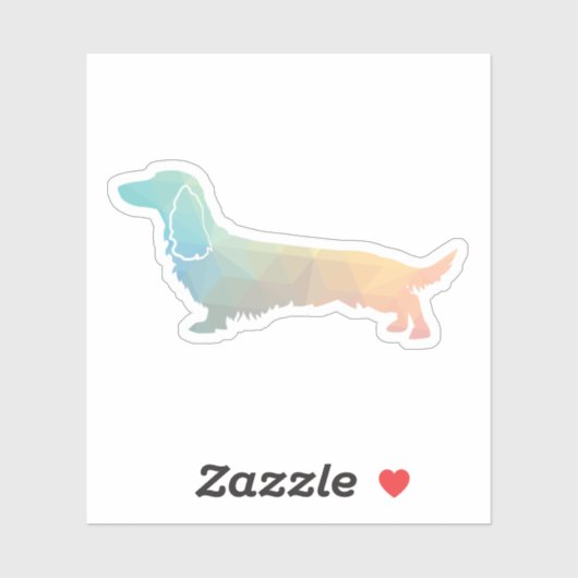Long Hazard Dachshund Geo Silhouette Pastel Sticker (Vel)