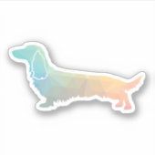 Long Hazard Dachshund Geo Silhouette Pastel Sticker (Voorkant)