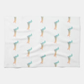 Long Hazard Dachshund Geo Silhouette Pastel Theedoek (Horizontaal)