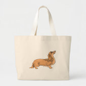 Long Hazard Dachshund Grote Tote Bag (Voorkant)