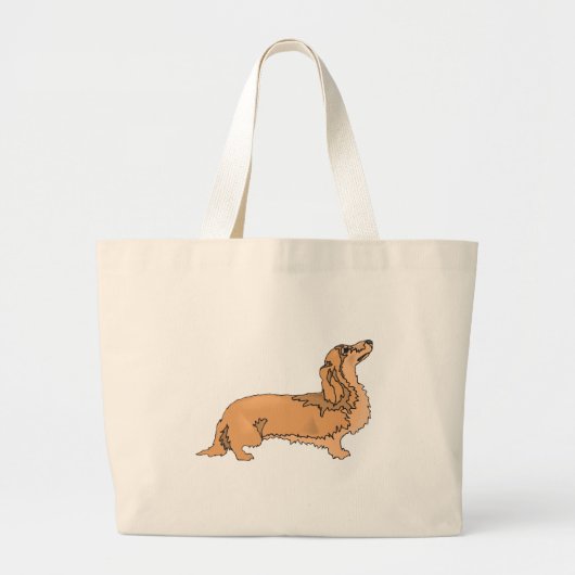 Long Hazard Dachshund Grote Tote Bag (Voorkant)