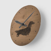 Long Hazard Dachshund Silhouette Ronde Klok (Hoek)