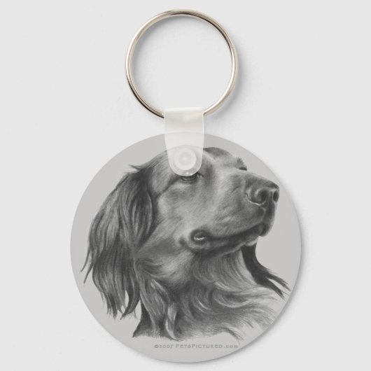 Long-Hazard Dachshund Sleutelhanger (Voorkant)