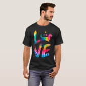 Long Hazard Dachshund Tie Dye Love Dog Mam T-shirt (Voorkant volledig)