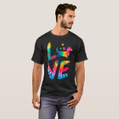 Long Hazard Dachshund Tie Dye Love Dog Mam T-shirt (Voorkant volledig)