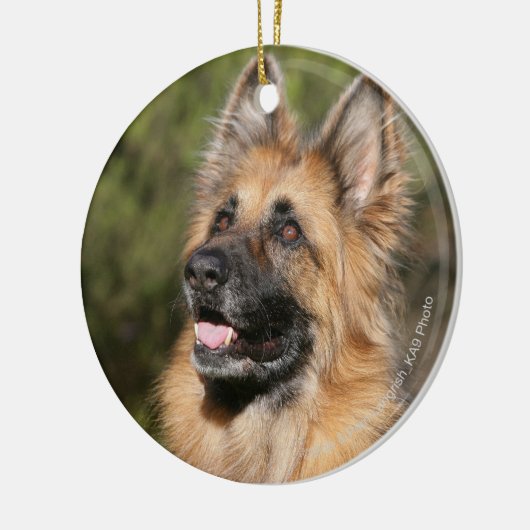Long Hazard German Shepherd 1 Keramisch Ornament (Links)
