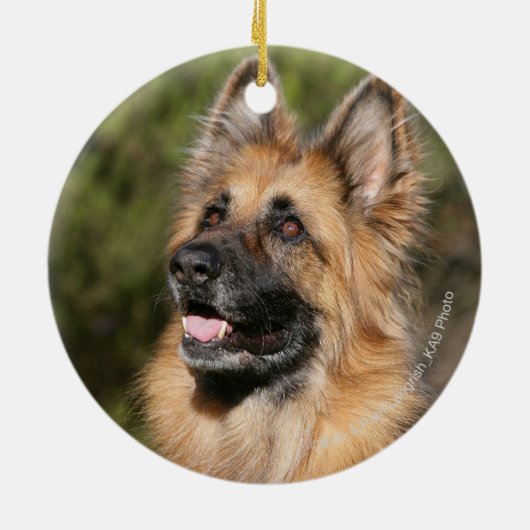 Long Hazard German Shepherd 1 Keramisch Ornament (Achterkant)
