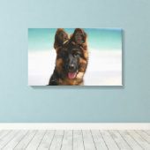 Long Hazard German Shepherd Beach Canvas Afdruk (Insitu (Houten vloer))