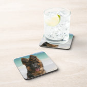 Long Hazard German Shepherd Beach Drankjes Onderzetter (Rechterzijde)