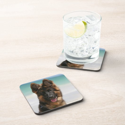 Long Hazard German Shepherd Beach Drankjes Onderzetter (Rechterzijde)