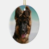 Long Hazard German Shepherd Beach Keramisch Ornament (Rechts)