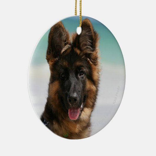 Long Hazard German Shepherd Beach Keramisch Ornament (Rechts)