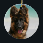Long Hazard German Shepherd Beach Keramisch Ornament<br><div class="desc">Bob en Pam Langrish streven naar impact,  kracht en natuurlijk gevoel bij honden,  waardoor Bob en Pam een van de top-equine- en canine fotografen ter wereld worden. Zij verkiezen een natuurlijk thema in plaats van de meer gesitueerde studio-situaties</div>