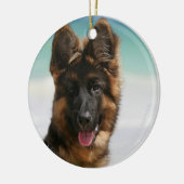 Long Hazard German Shepherd Beach Keramisch Ornament (Links)