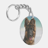 Long Hazard German Shepherd Beach Sleutelhanger (Voorkant Links)
