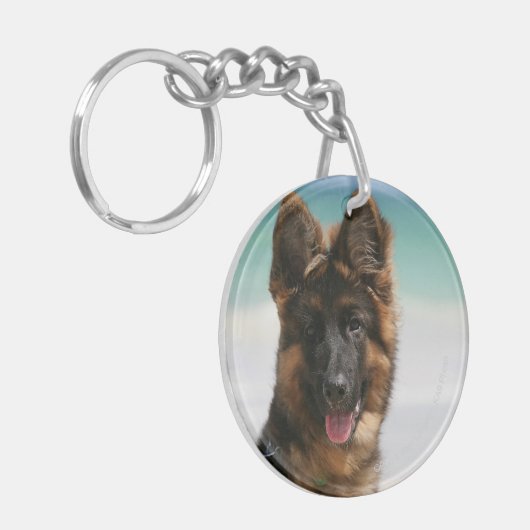 Long Hazard German Shepherd Beach Sleutelhanger (Voorkant Links)