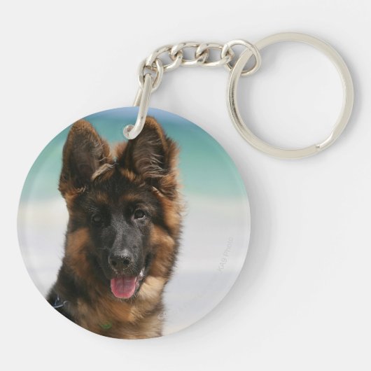 Long Hazard German Shepherd Beach Sleutelhanger (Achterkant)