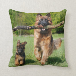 Long Hazard German Shepherd Dog and Puppy Kussen