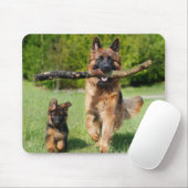 Long Hazard German Shepherd Dog and Puppy Muismat (Met muis)