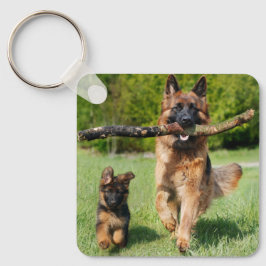 Long Hazard German Shepherd Dog and Puppy Sleutelhanger