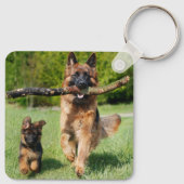 Long Hazard German Shepherd Dog and Puppy Sleutelhanger (Achterkant)