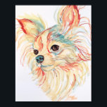 Long Hazard Pop Art Poster<br><div class="desc">Dit Pop-poster is van een lang geharreld chihuahua. Het is een originele tekening van kunstenaar Carol Zeock.</div>