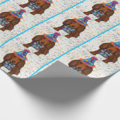Long Hazard Red Dachshund Cadeaupapier (Hoek)