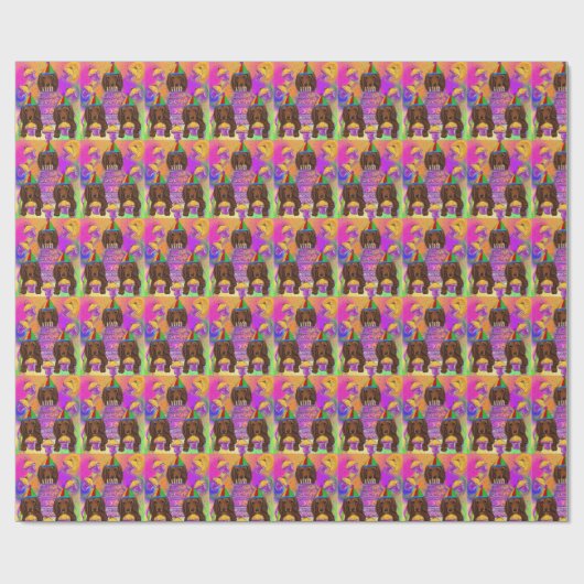 Long Hazard Red Dachshund Cadeaupapier (Vlak)