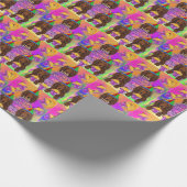 Long Hazard Red Dachshund Cadeaupapier (Hoek)