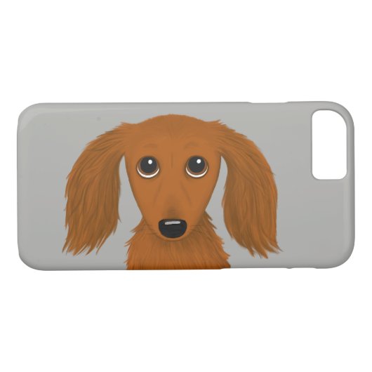 Long Hazard Red Dachshund | Cute Doxie Cartoon Dog Case-Mate iPhone Case (Achterkant (Horizontaal))