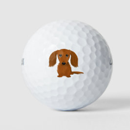 Long Hazard Red Dachshund | Cute Doxie Cartoon Dog Golfballen