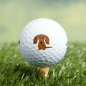 Long Hazard Red Dachshund | Cute Doxie Cartoon Dog Golfballen (Insitu Shirt)